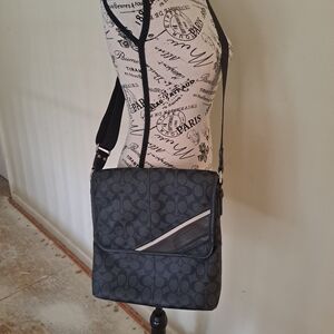 Stylish Black and Gray COACH Men's Bag